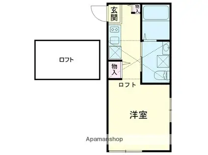 ル・シェモア(1K/1階)の間取り写真