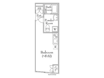 RAMII上池台(ワンルーム/4階)の間取り写真