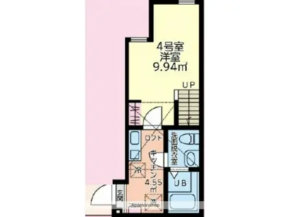 ブリックス本厚木(1K/2階)の間取り写真