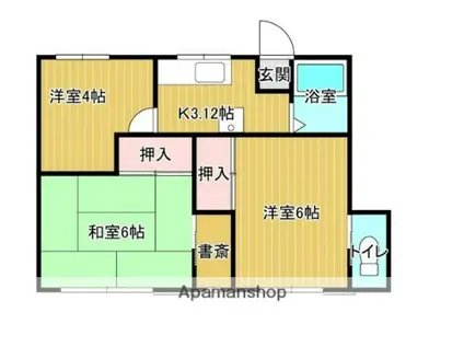 絆ハウス(3K/2階)の間取り写真