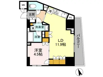 リーラ品川戸越 リーラ品川戸越(1LDK/3階)の間取り写真