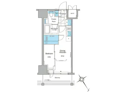 ルフォンプログレ横浜関内(1DK/8階)の間取り写真