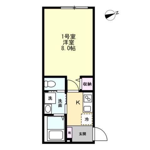 六浦5丁目Ⅱアパート(1K/1階)の間取り写真