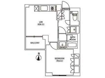 レジディア千鳥町(1LDK/3階)の間取り写真
