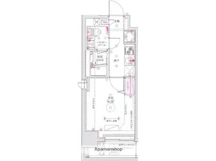 GROWS西横浜(1K/3階)の間取り写真