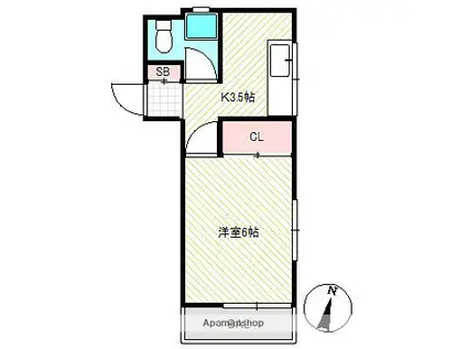 ビジョンコーポ(1K/4階)の間取り写真