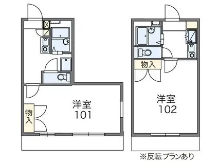 レオパレスセジュールⅡ(1K/2階)の間取り写真