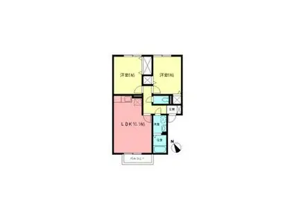 グリーンハイツ(2LDK/1階)の間取り写真