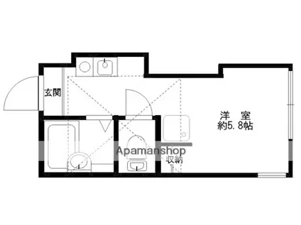 プライムテラス日吉(ワンルーム/2階)の間取り写真