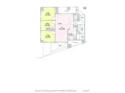 THECENTURYMIYAZAKIDAI(3LDK/5階)の間取り写真