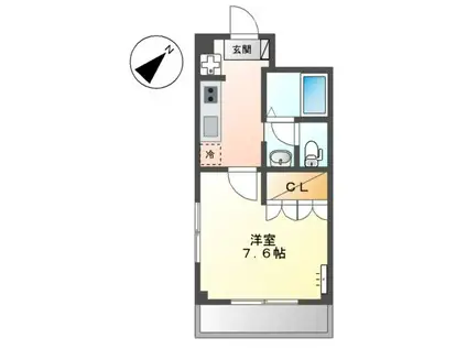 アドバンス創(1K/2階)の間取り写真