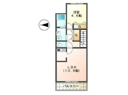 メゾン・マルシェ(1LDK/2階)の間取り写真