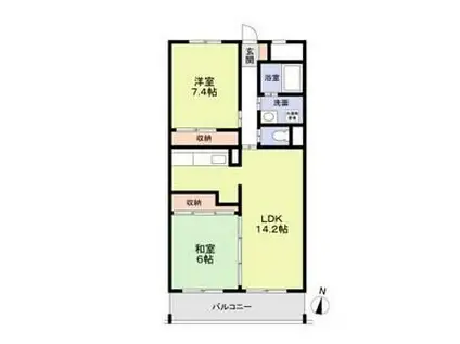 リバティハウス(2LDK/1階)の間取り写真