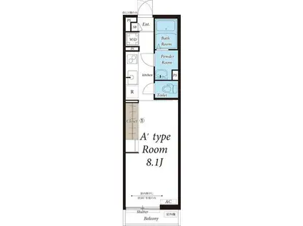 リブリ・コウゲン鎌倉(1K/1階)の間取り写真