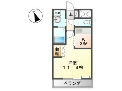 コンフォース壱番館(1K/2階)の間取り写真