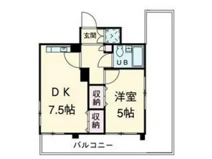 エステート浦賀(1DK/4階)の間取り写真