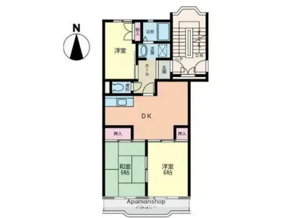 ハイツエントピア(3DK/2階)の間取り写真