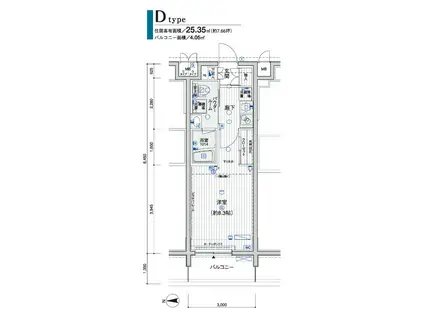 メインステージ横浜(1K/11階)の間取り写真