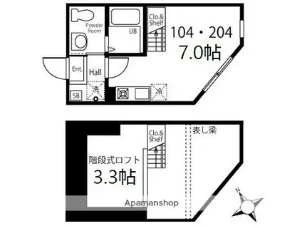 ハーミットクラブハウス南太田3(ワンルーム/1階)の間取り写真