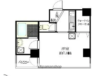 グロース横浜(1K/10階)の間取り写真
