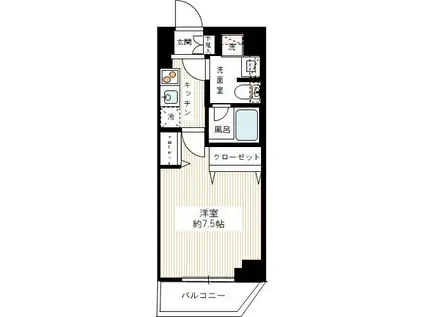 REALIZE蒲田Ⅱ(1K/4階)の間取り写真