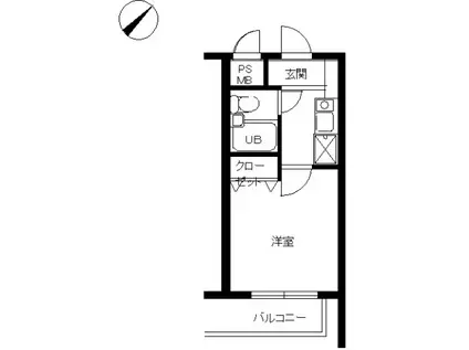 スカイコート宮崎台第4(1K/3階)の間取り写真