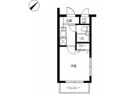 スカイコート宮崎台第4(1K/1階)の間取り写真