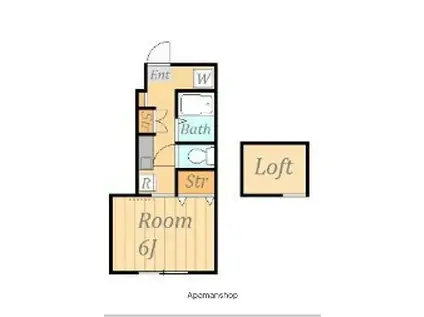 レグルス西谷(1K/2階)の間取り写真
