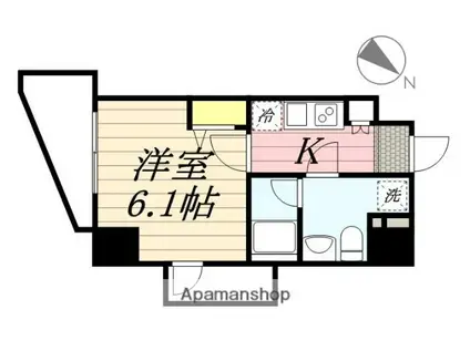 プライマル横濱平沼橋(1K/6階)の間取り写真