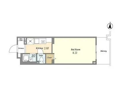 オーキッドレジデンス港北綱島アネックス(ワンルーム/1階)の間取り写真