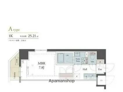 ラグゼナ平塚(1K/10階)の間取り写真