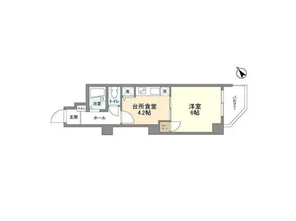 モンリブラン(1K/3階)の間取り写真