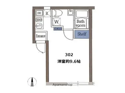 ハレレア横浜反町(ワンルーム/3階)の間取り写真