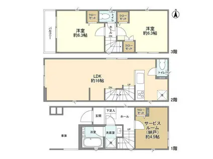 湘南新宿ライン高海 辻堂駅 徒歩22分 3階建 築2年(2SLDK)の間取り写真