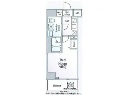 GENOVIA川崎ⅡSKYGARDEN(1K/2階)の間取り写真