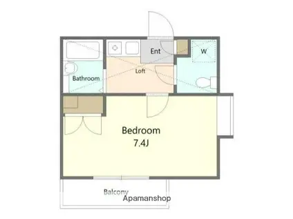 アヴェニール本厚木(1K/1階)の間取り写真