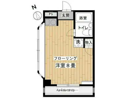 アヴェニール鵠沼(1K/2階)の間取り写真