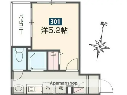 MELDIA矢部(1K/3階)の間取り写真