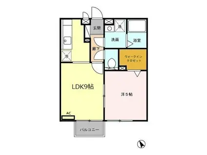 エクレール(1LDK/1階)の間取り写真