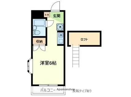 コーポ藤(ワンルーム/2階)の間取り写真