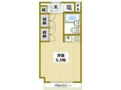 アミティ衣笠(ワンルーム/3階)の間取り写真