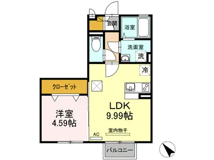 エスポワール文京(1LDK/1階)の間取り写真