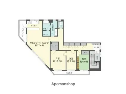 綾部ビル(3SLDK/4階)の間取り写真