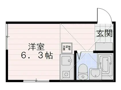 シュラスコ(ワンルーム/1階)の間取り写真