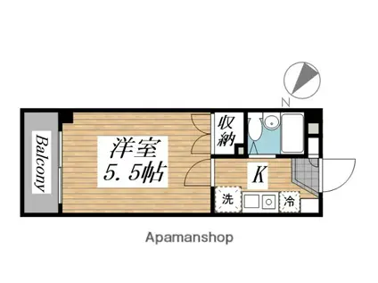 ヒルズガーデン東雪谷(1K/2階)の間取り写真