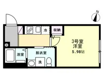 ベイルームさがみ野(1K/3階)の間取り写真