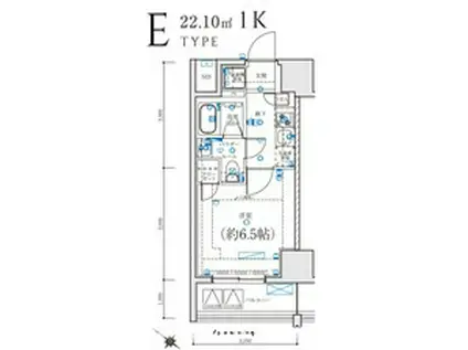 LEXE 横濱関内(1K/8階)の間取り写真