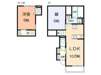 シエル ブリランテ(1LDK/1階)の間取り写真