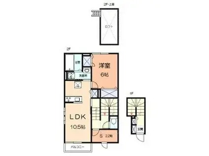 シエル ブリランテ(1SLDK/2階)の間取り写真