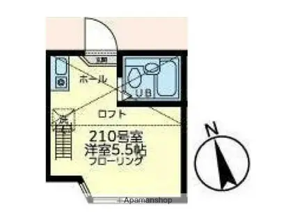 ユナイト南太田ケリースレーター(ワンルーム/2階)の間取り写真